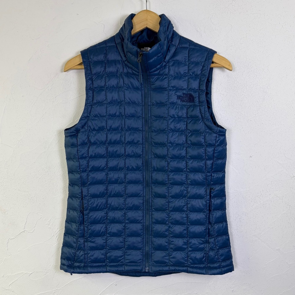 The North Face ThermoBall Eco Vest Womens Small Blue Puffer Quilted Gorpcore